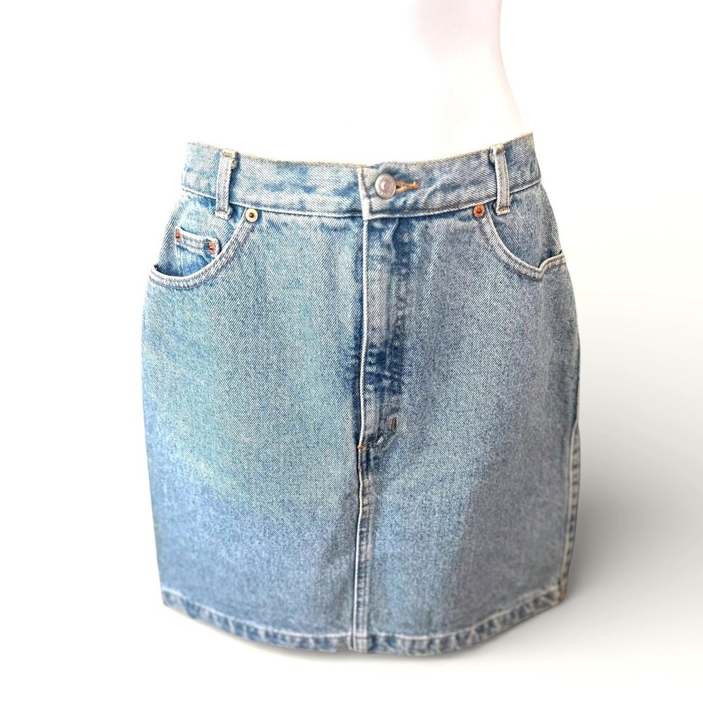 GAP Vintage Denim Mini‎ Skirt 11/12 Light Wash High Waisted Made in USA